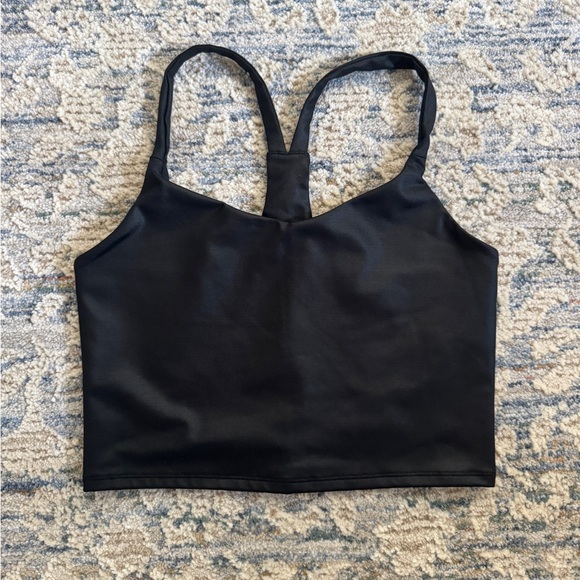 Abercrombie & Fitch Tops - Abercrombie & Fitch Athletic Crop Top XS Black Faux Leather Look